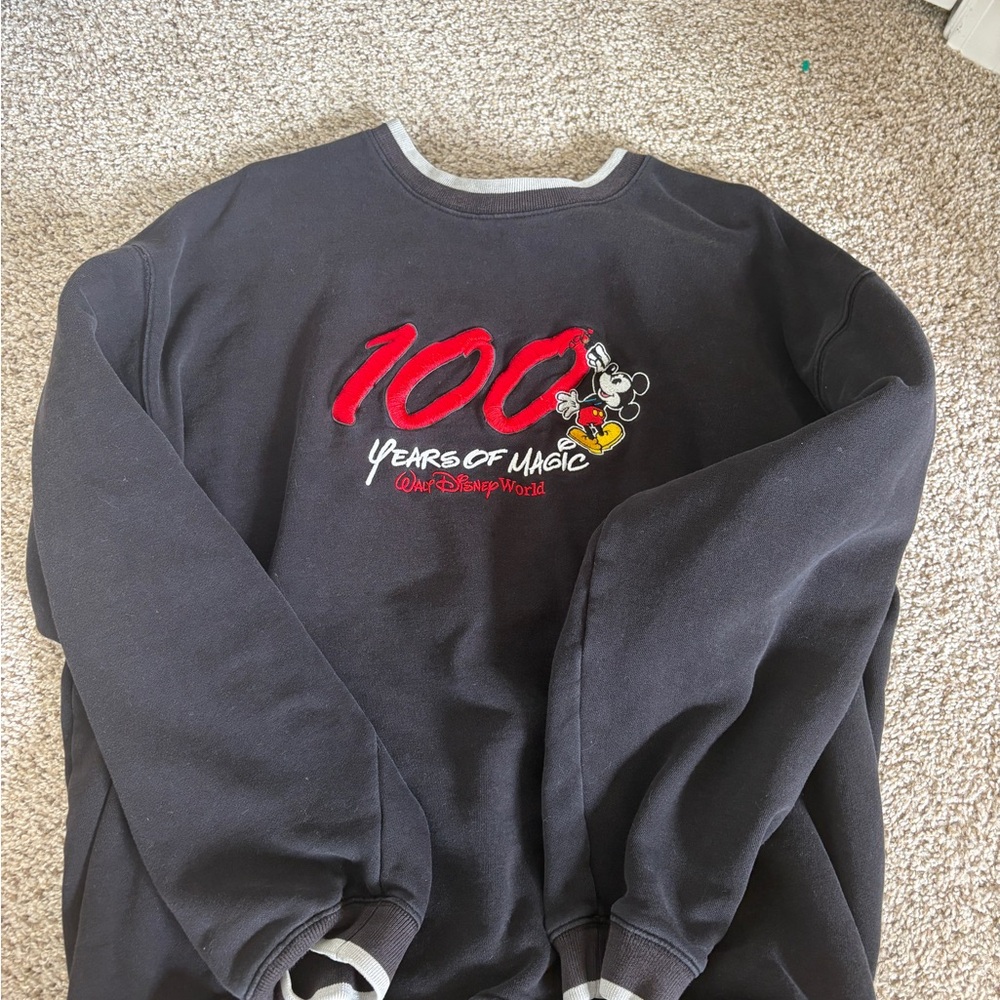 Disney Black and Red Crewneck Sweater